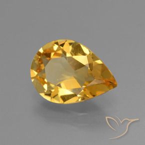 2.10克拉天然黄水晶，梨形，VVS-VS