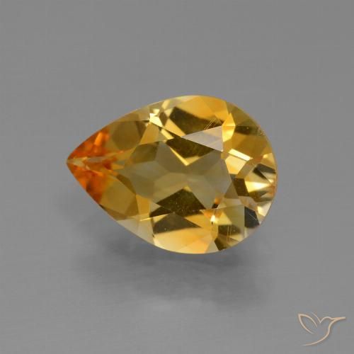 2.10ct 天然 中深金色 黄水晶, 梨形, VVS-VS