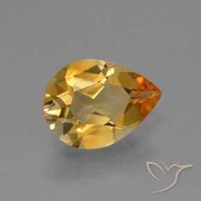 2.10克拉天然黄水晶，梨形，VVS-VS