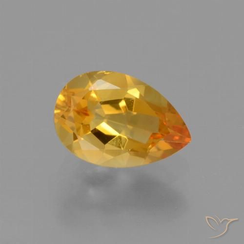 1.17ct 天然 深橙色-金色 黄水晶, 梨形, VS