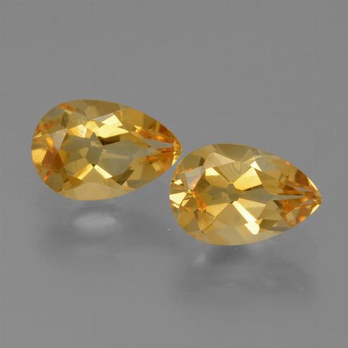 2.26天然金色黄水晶，梨形，8.9×6毫米，VVS-VS