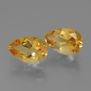 2.26天然金色黄水晶，梨形，8.9×6毫米，VVS-VS