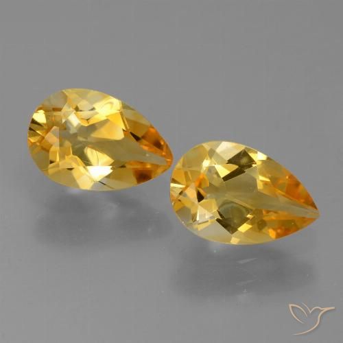 2.17ctw 天然 深橙色-金色 黄水晶, 梨形, VVS-VS