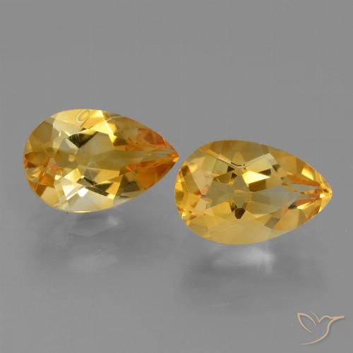 2.32ctw 天然 深橙金 黄水晶, 梨形, VVS-VS