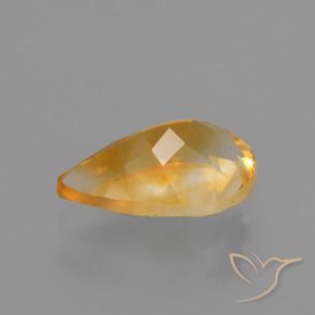 1.24克拉天然金色黄水晶，梨形，9.2×6.2毫米，VVS-VS