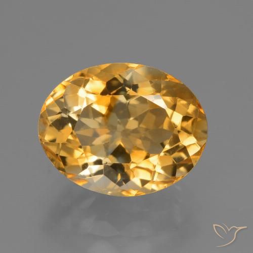 3.89ct 天然 深橙金 黄水晶, 椭圆形, VVS-VS