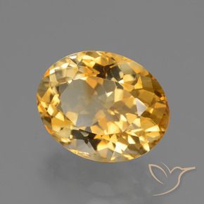 3.89克拉天然黄水晶，椭圆形，VVS-VS
