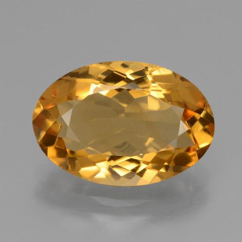 3.71克拉天然金色黄水晶，椭圆形切割，13×8.9毫米，VVS-VS