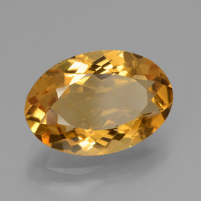 3.71克拉天然金色黄水晶，椭圆形切割，13×8.9毫米，VVS-VS