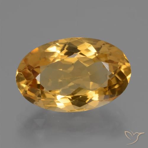 4.96ct 天然 深金色 黄水晶, 椭圆形, VVS-VS