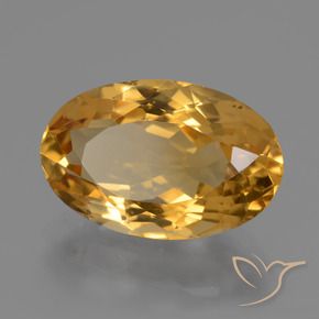4.96克拉天然黄水晶，椭圆形，VVS-VS