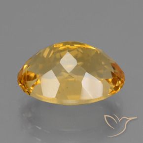 4.83克拉天然金色黄水晶，椭圆形切割，12.8×9.7毫米，VVS