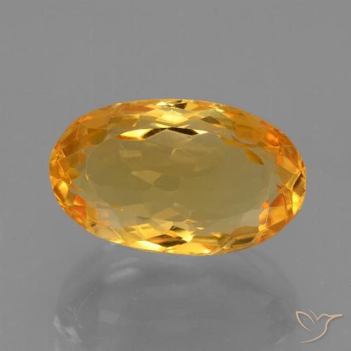 6.11ct 天然 深橙金 黄水晶, 椭圆形, VVS