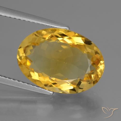 6.80ct 天然 金色 黄水晶, 椭圆形, VVS