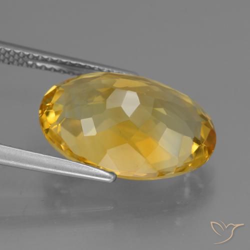 6.80克拉天然黄水晶，椭圆形，VVS