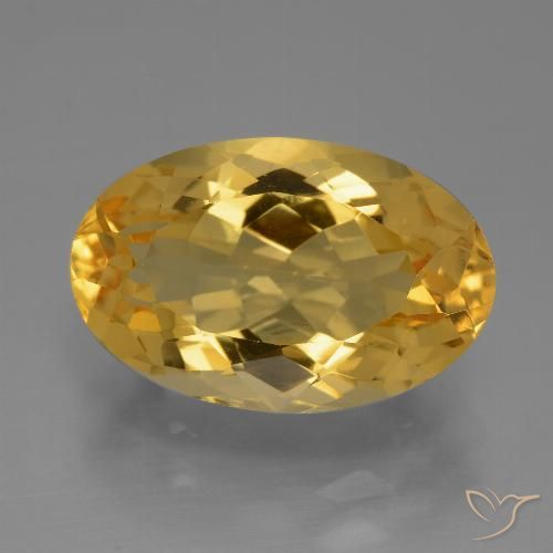 6.41ct 天然 中深金色 黄水晶, 椭圆形, VVS