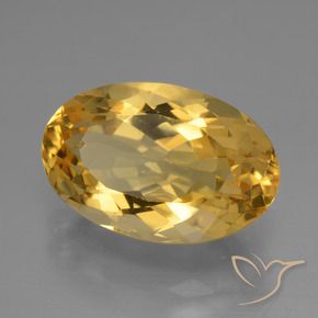 6.41克拉天然黄水晶，椭圆形，VVS