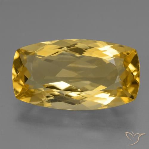 6.44克拉天然金色黄水晶，垫形剪裁，16.9×9.3毫米，VVS