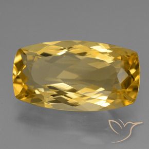 6.44克拉天然金色黄水晶，垫形剪裁，16.9×9.3毫米，VVS