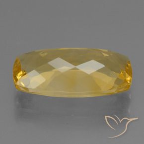 6.44克拉天然金色黄水晶，垫形剪裁，16.9×9.3毫米，VVS
