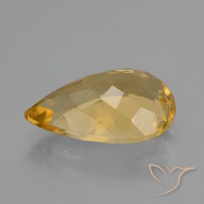 5.63克拉天然黄水晶，梨形，VVS