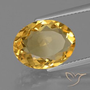 5.26克拉天然黄水晶，椭圆形，VVS