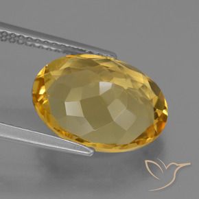 5.26克拉天然黄水晶，椭圆形，VVS