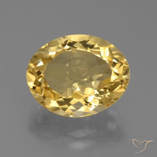 5.09ct 天然 金色 黄水晶, 椭圆形, VVS