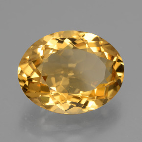 6.47克拉天然金色黄水晶，椭圆形切割，14.4×11.3毫米，VVS
