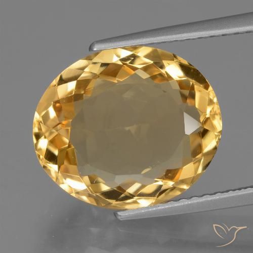 6.02ct 天然 深金橙色 黄水晶, 椭圆形, VVS