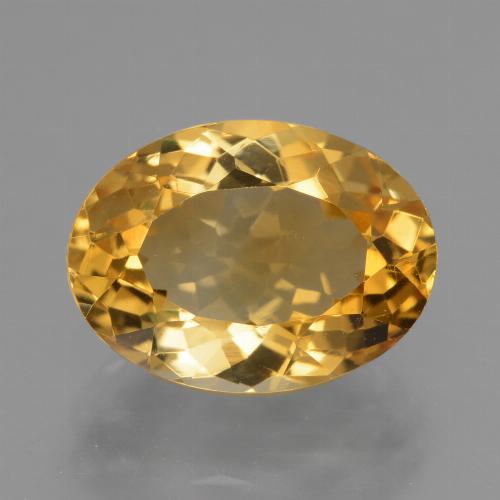 4.60克拉天然金色黄水晶，椭圆形切割，12.5×9.2毫米，VVS