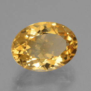 4.60克拉天然金色黄水晶，椭圆形切割，12.5×9.2毫米，VVS