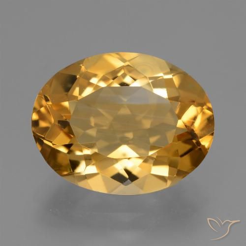 5.25ct 天然 深金橙色 黄水晶, 椭圆形, VVS-VS