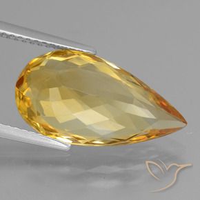 5.78克拉天然黄水晶，梨形，VVS