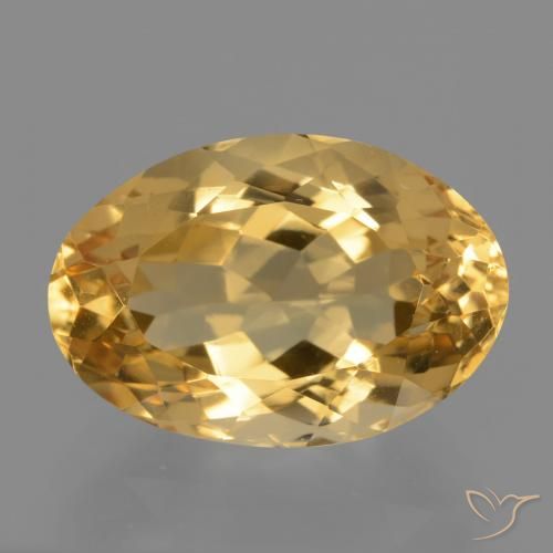 5.70ct 天然 中深金色 黄水晶, 椭圆形, VVS