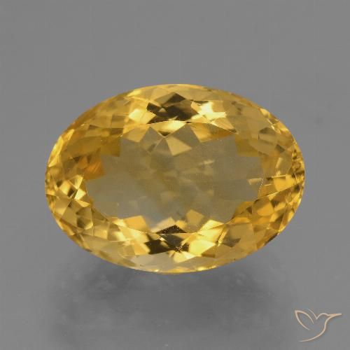 6.97ct 天然 深金橙色 黄水晶, 椭圆形, VVS