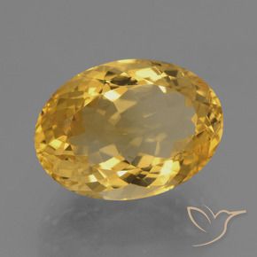 6.97克拉天然黄水晶，椭圆形，VVS