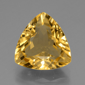 5.96克拉天然黄金色黄水晶，三角形，12.8×12.4毫米，VS