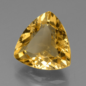 5.96克拉天然黄金色黄水晶，三角形，12.8×12.4毫米，VS