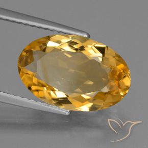 4.00克拉天然黄水晶，椭圆形，VS
