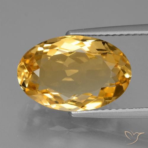 4.73ct 天然 中深金色 黄水晶, 椭圆形, VVS-VS