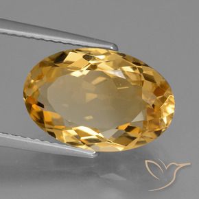 4.73克拉天然黄水晶，椭圆形，VVS-VS