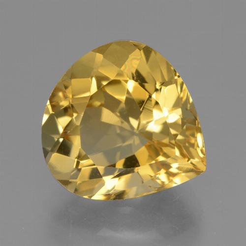 4.70克拉天然金色黄水晶，梨形，11.9×11.4毫米，VVS