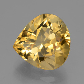 4.70克拉天然金色黄水晶，梨形，11.9×11.4毫米，VVS