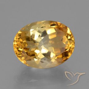 4.02克拉天然黄水晶，椭圆形，VS