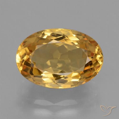 4.02ct 天然 深金橙色 黄水晶, 椭圆形, VVS