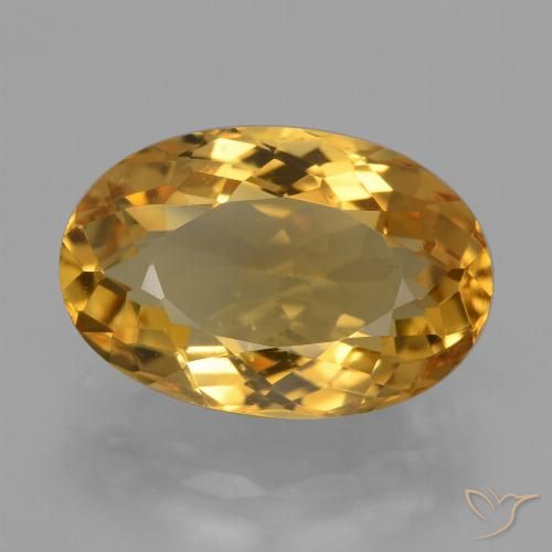 4.78ct 天然 中深金色 黄水晶, 椭圆形, VVS