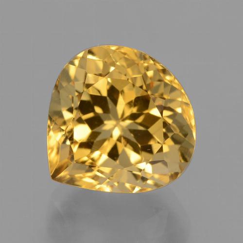 4.93克拉天然金色黄水晶，梨形，11.1×11毫米，VVS