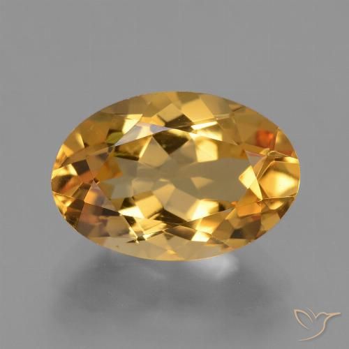 3.53ct 天然 深金橙色 黄水晶, 椭圆形, VVS
