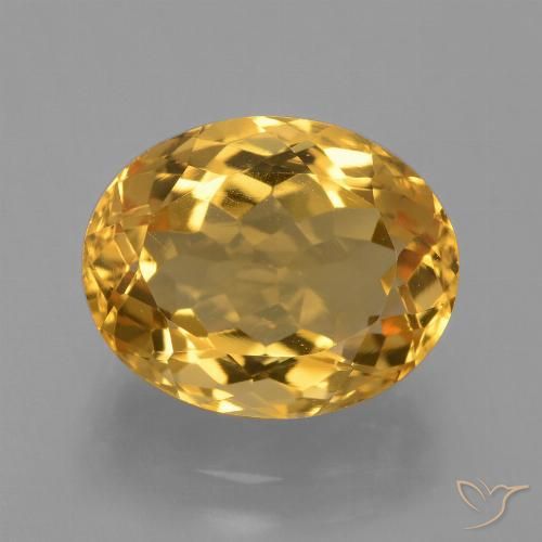 4.35ct 天然 深金色 黄水晶, 椭圆形, VVS-VS